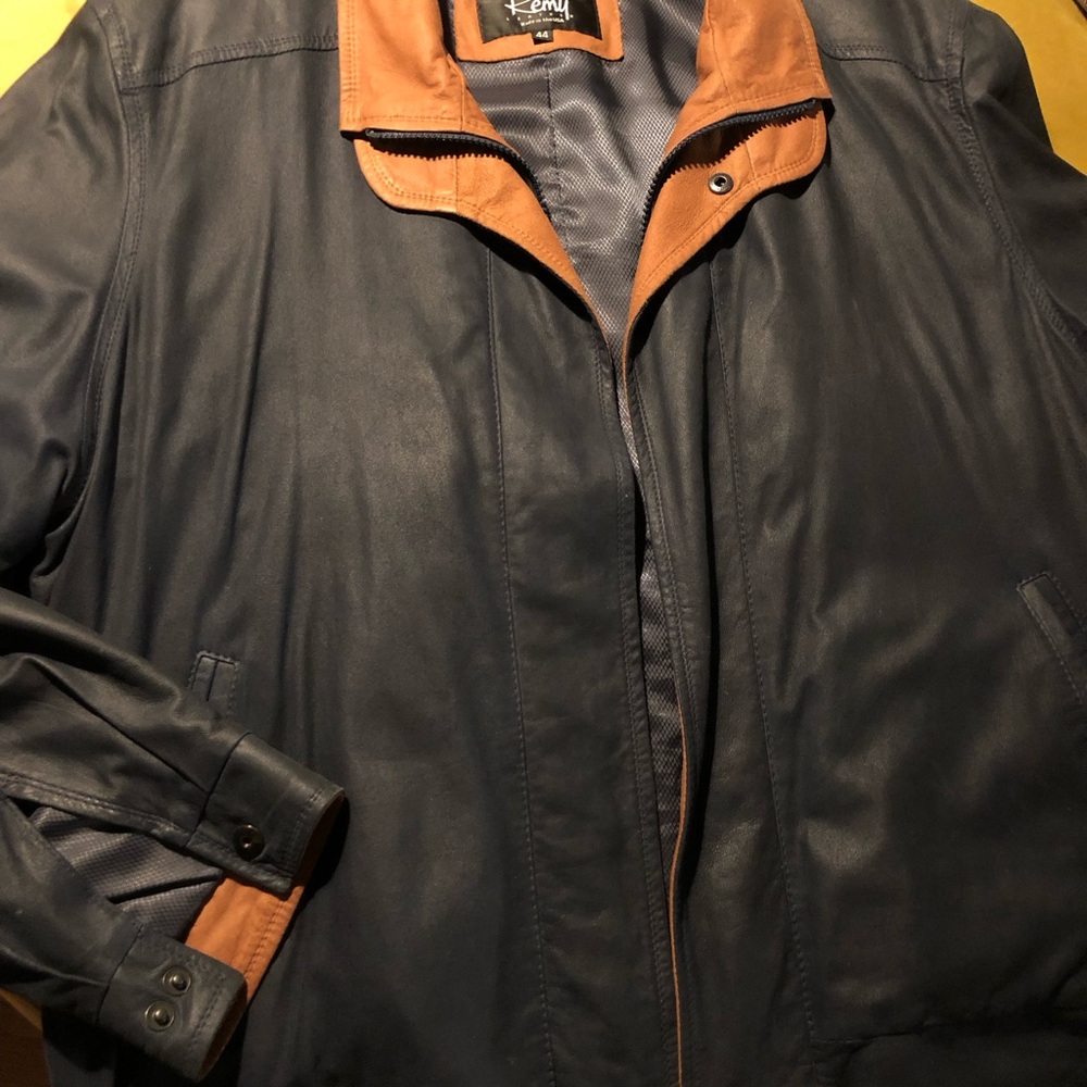 Remy Leather Black Lightweight Shirt Jacket with Stand-Up Collar